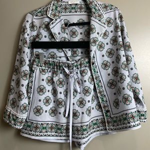 Sandro Blue Ciel Boxy Float Mosaic Two-piece Set